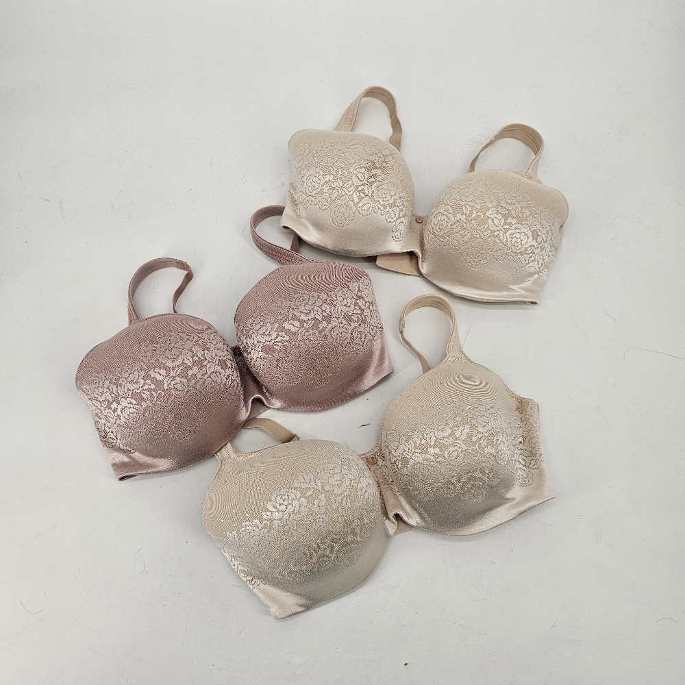 Elegant Lace Women's Bra Set - Cream and Pink